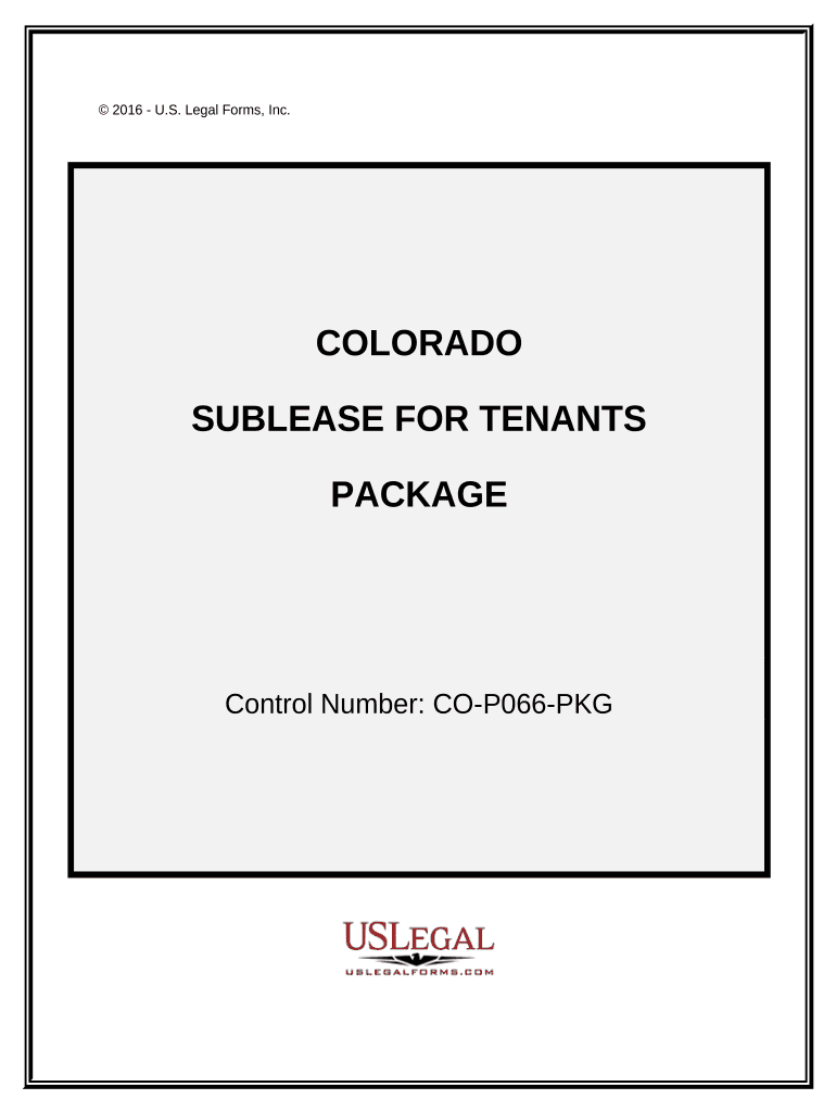 Landlord Tenant Sublease Package Colorado  Form