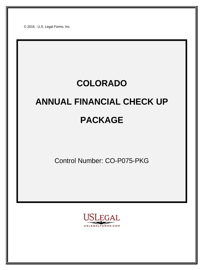 Annual Financial Checkup Package Colorado  Form