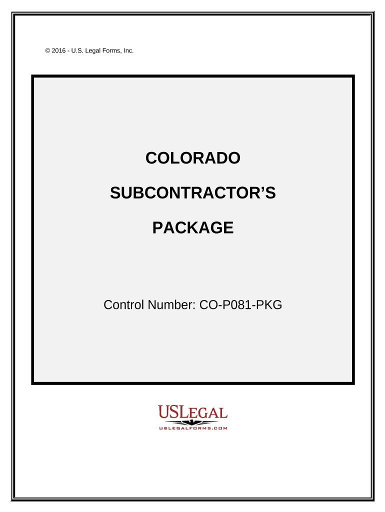 Colorado Subcontractors  Form