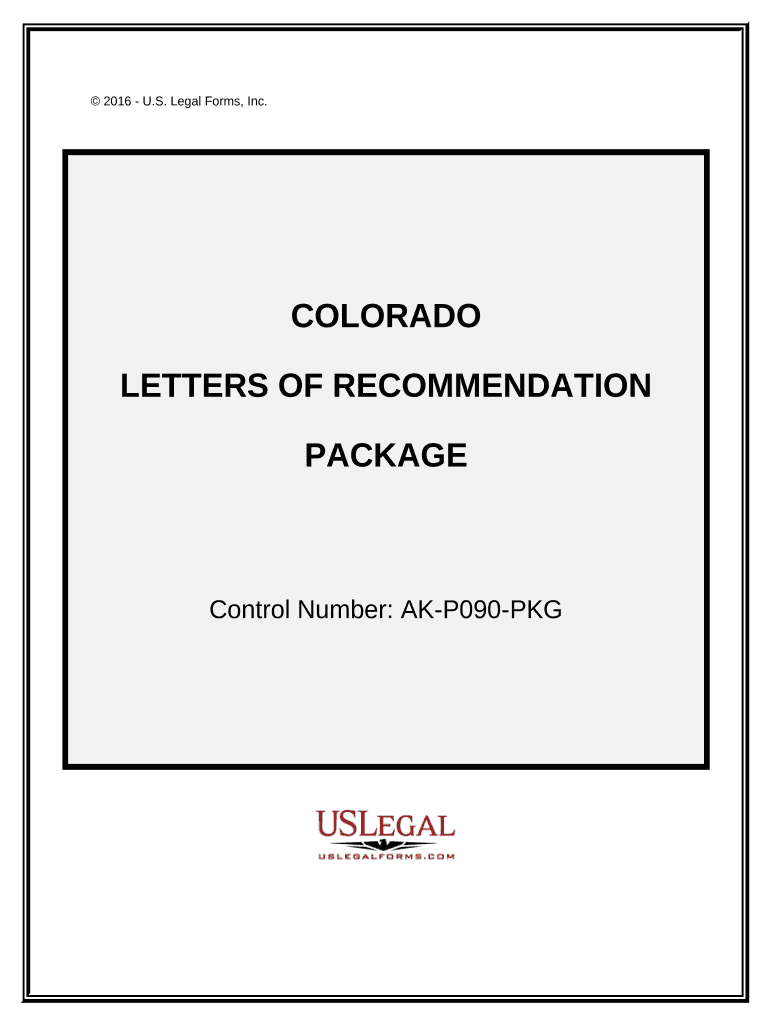Letters of Recommendation Package Colorado  Form