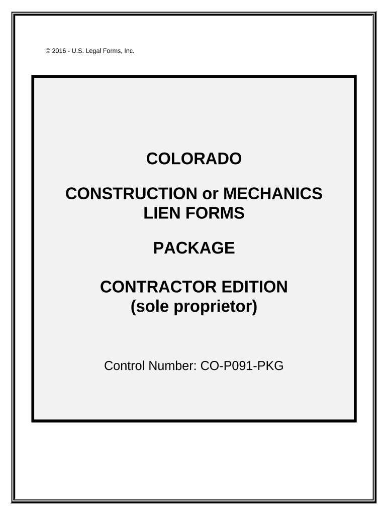 Co Mechanics Lien  Form