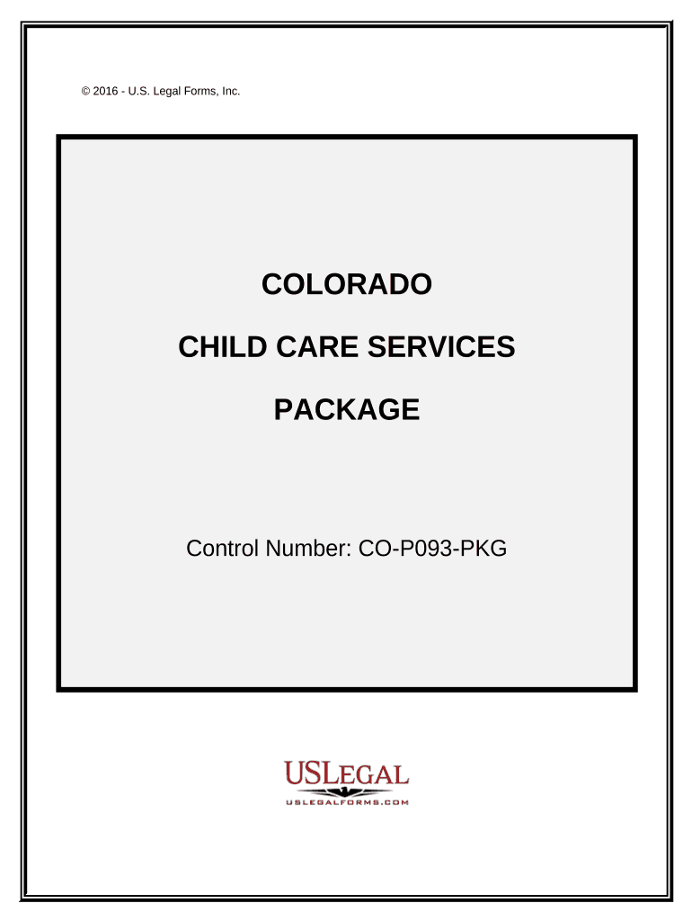 Child Care Services Package Colorado  Form