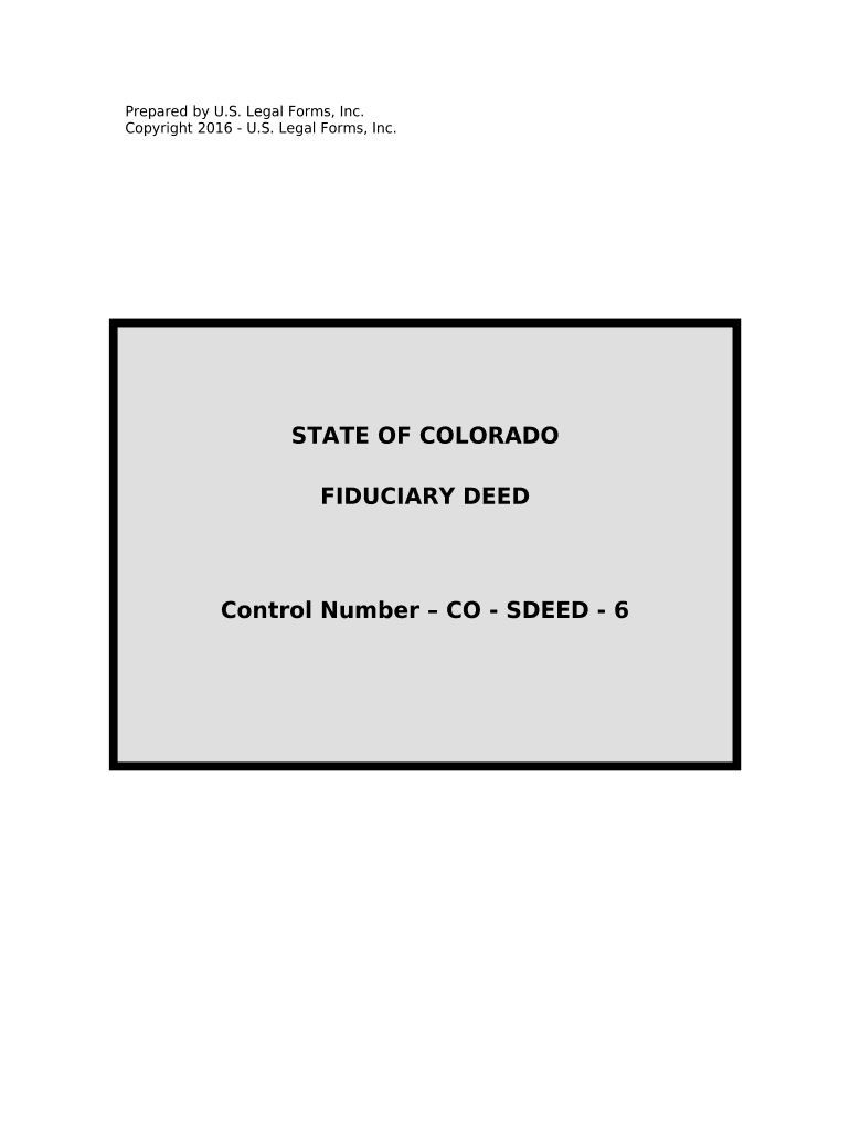Fill and Sign the Warranty Deed for Fiduciary Colorado Form