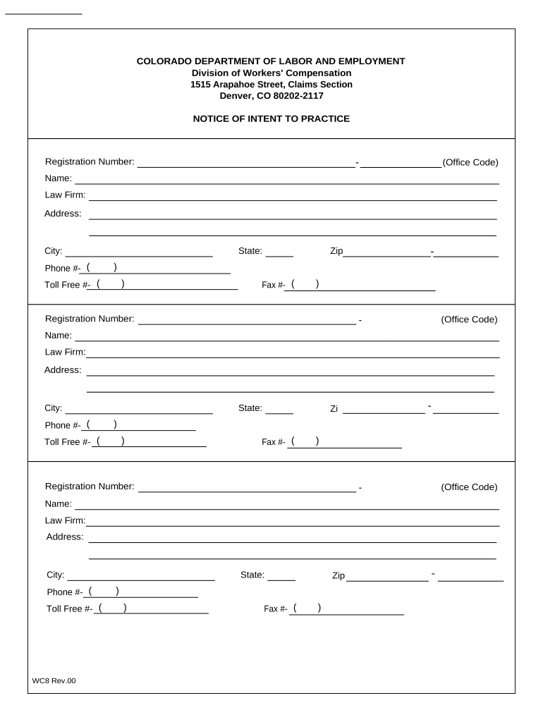 Colorado Notice Intent  Form