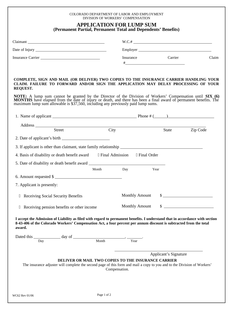Colorado Workers Compensation  Form