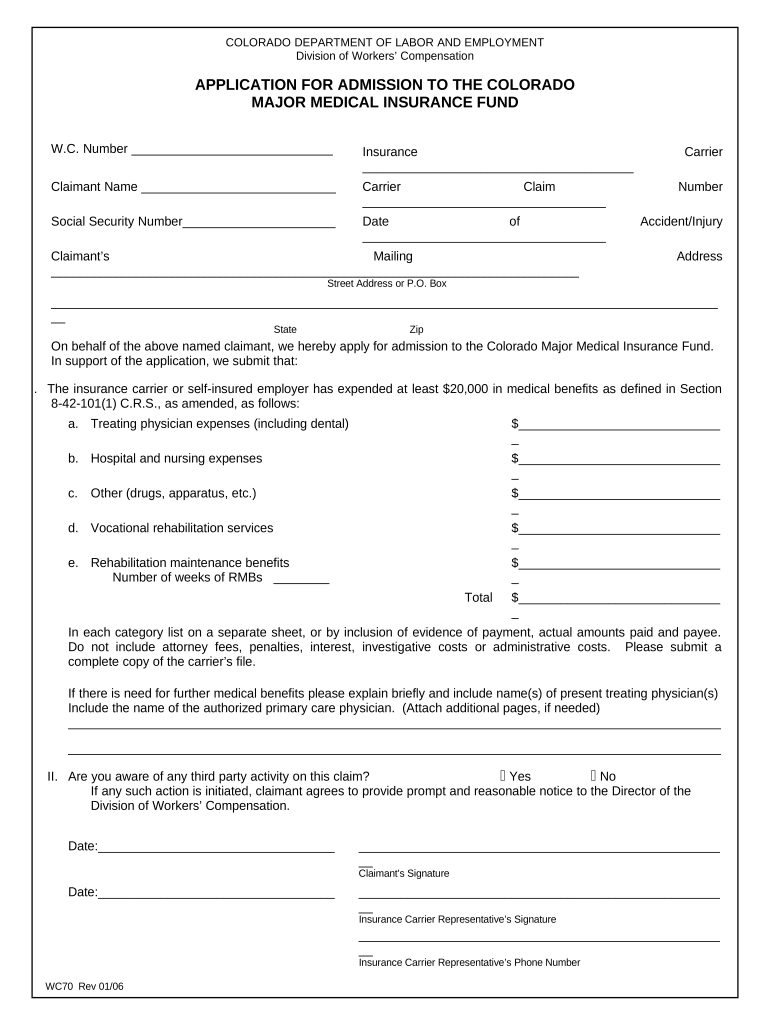 Colorado Workers Compensation Form