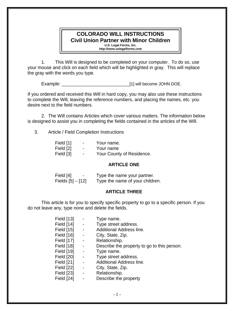 Civil Union Application  Form
