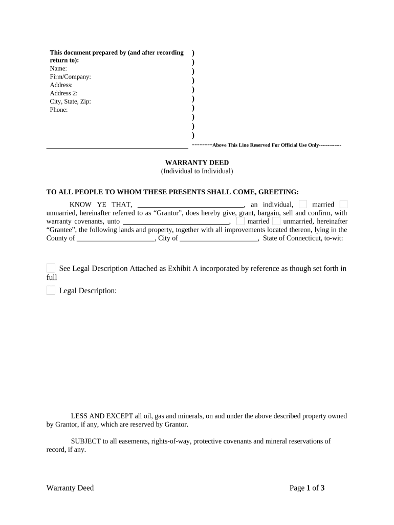 Ct Warranty Deed  Form