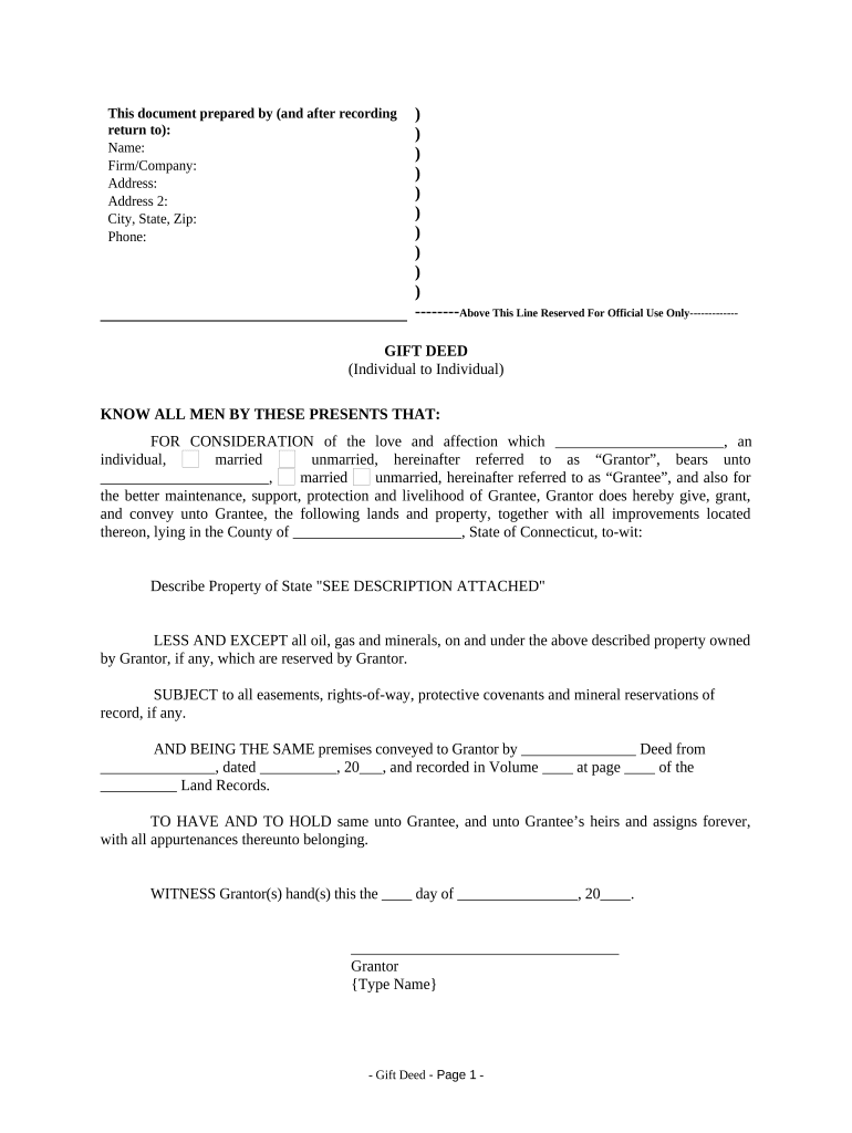 Ct Gift Deed  Form