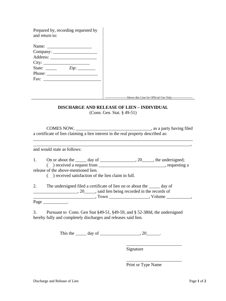 Release Lien  Form