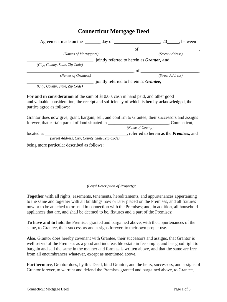 Ct Mortgage Deed  Form