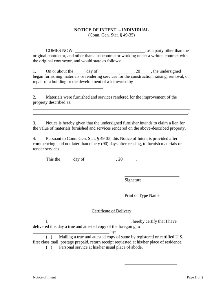 Connecticut Mechanics  Form