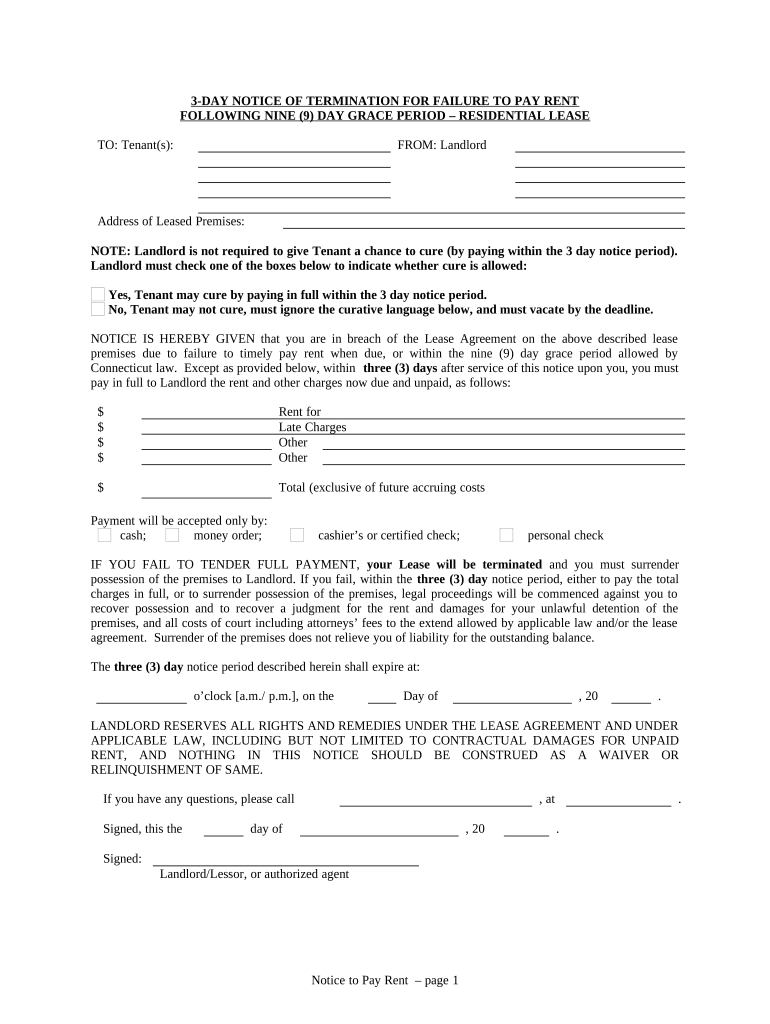 Fill and Sign the Notice Quit Form