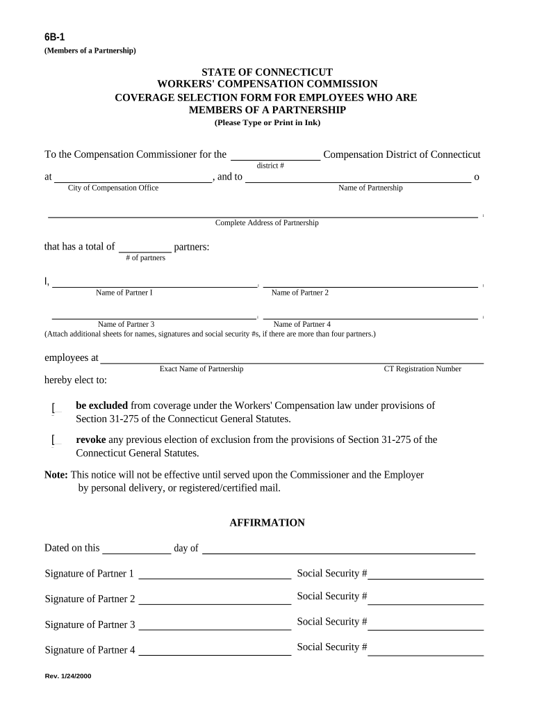 Coverage Selection Partnership Connecticut  Form