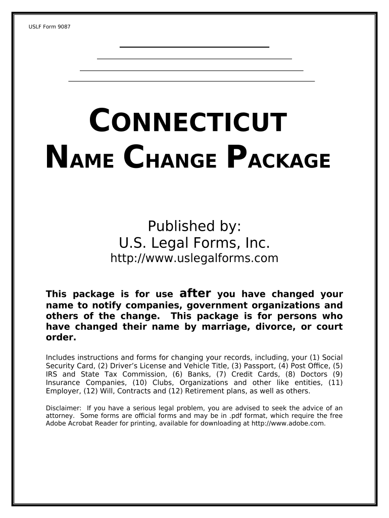 Connecticut Name Change  Form