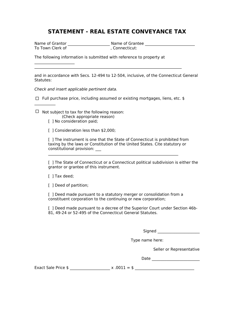 Connecticut Conveyance  Form