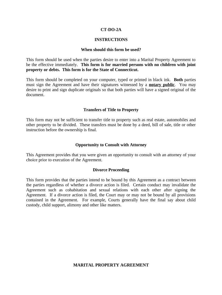 Marital Legal Separation and Property Settlement Agreement No Children Parties May Have Joint Property or Debts Effective Immedi  Form