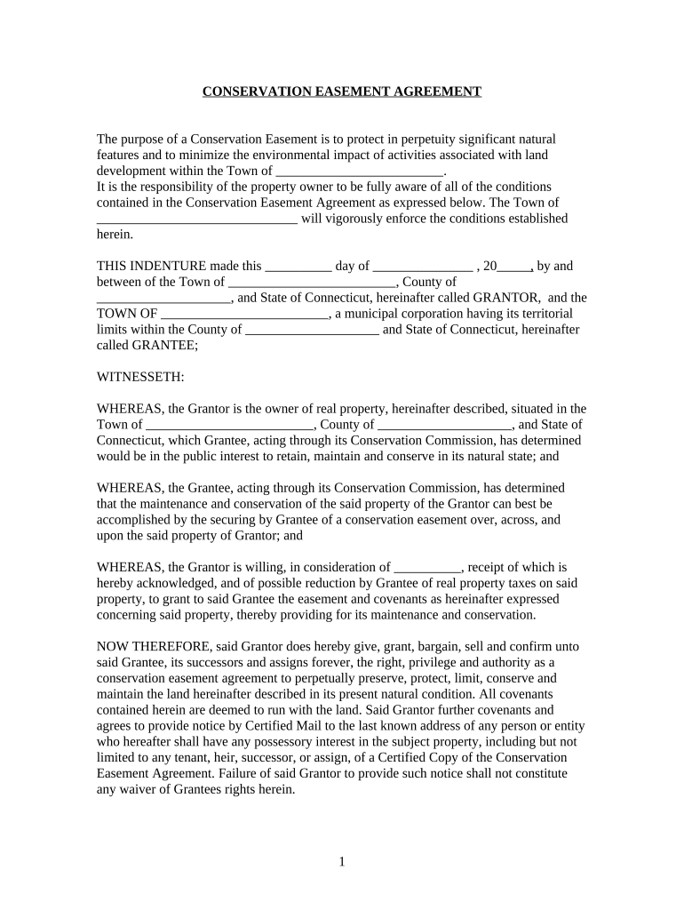 Conservation Easement Agreement  Form