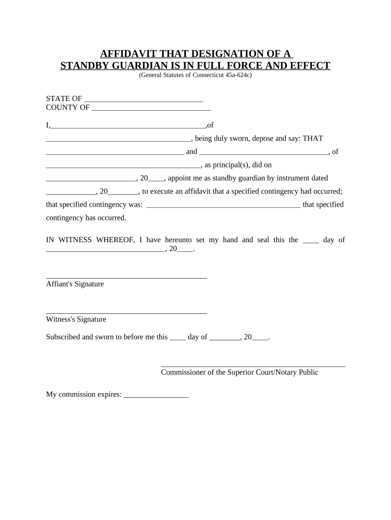 Ct Affidavit  Form