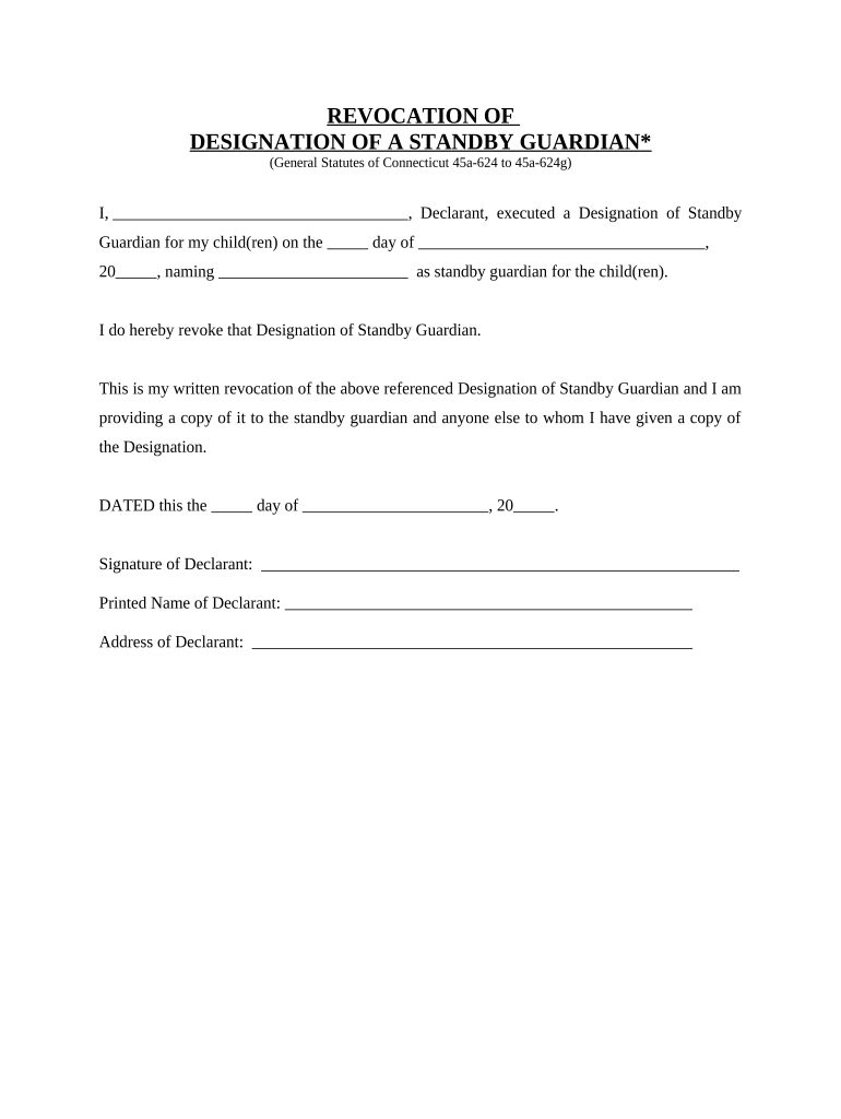 Designation Standby  Form