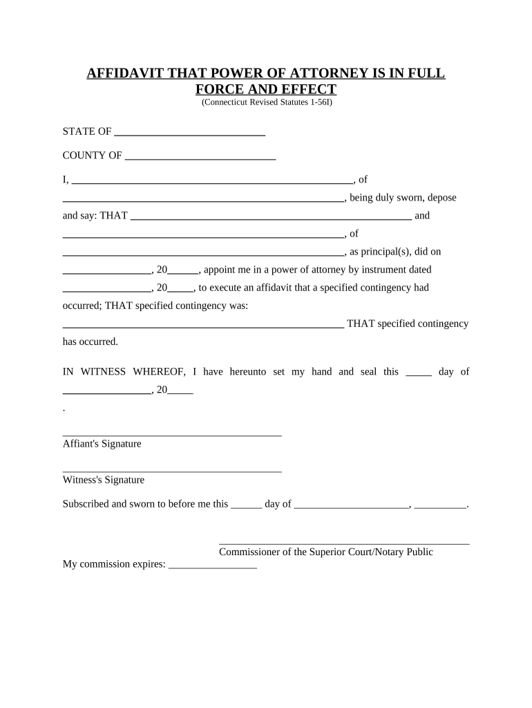 Affidavit Force  Form