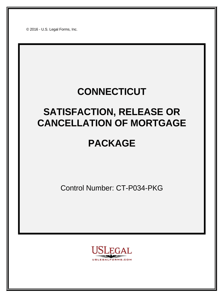 Satisfaction, Cancellation or Release of Mortgage Package Connecticut  Form