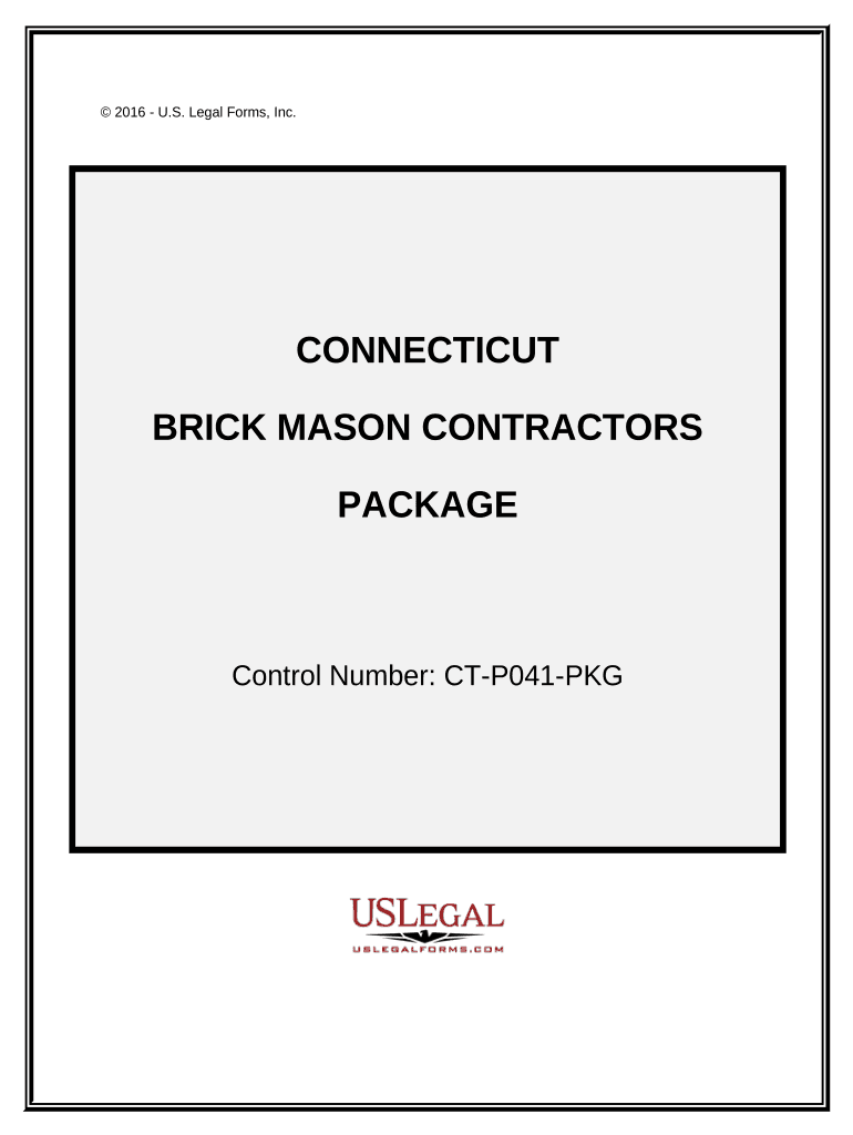 Brick Mason Contractor Package Connecticut  Form