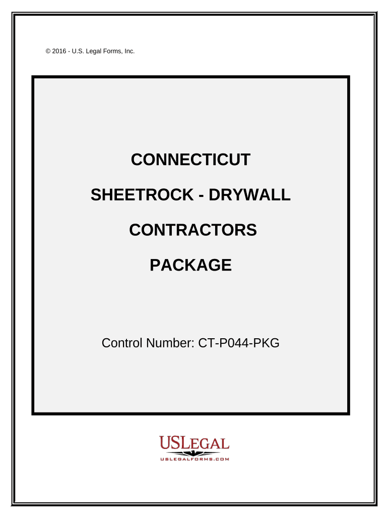Sheetrock Drywall Contractor Package Connecticut  Form