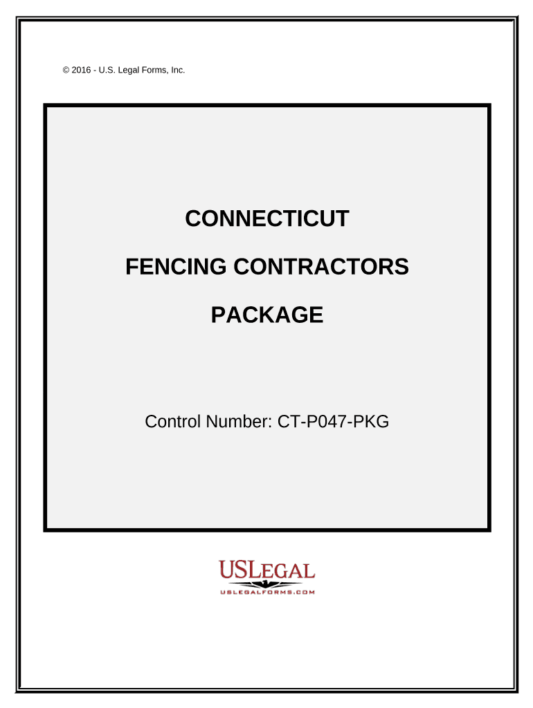 Fencing Contractor Package Connecticut  Form