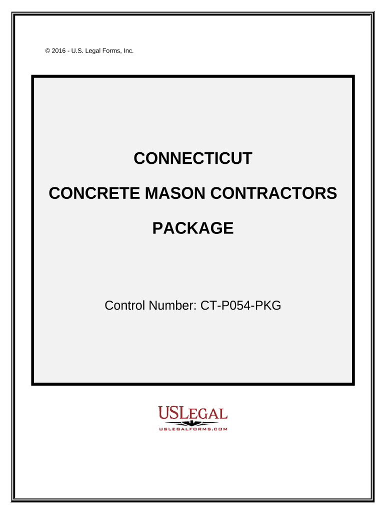 Concrete Mason Contractor Package Connecticut  Form
