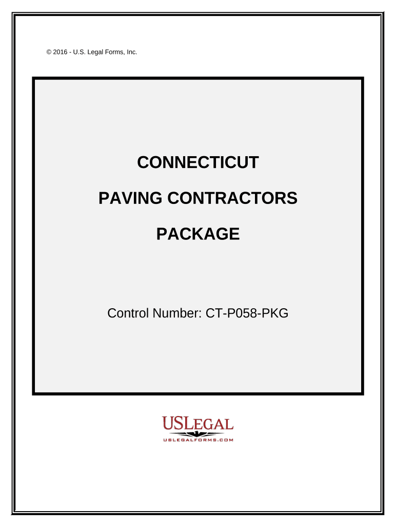 Paving Contractor Package Connecticut  Form