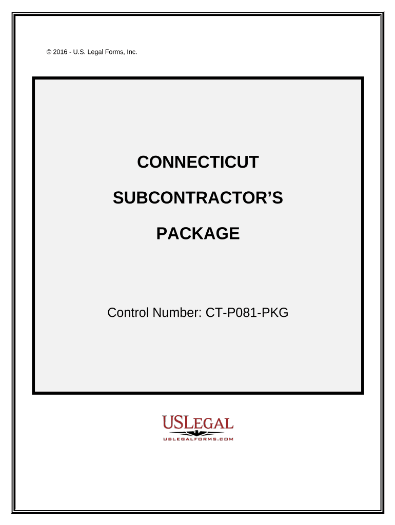 Subcontractors Package Connecticut  Form