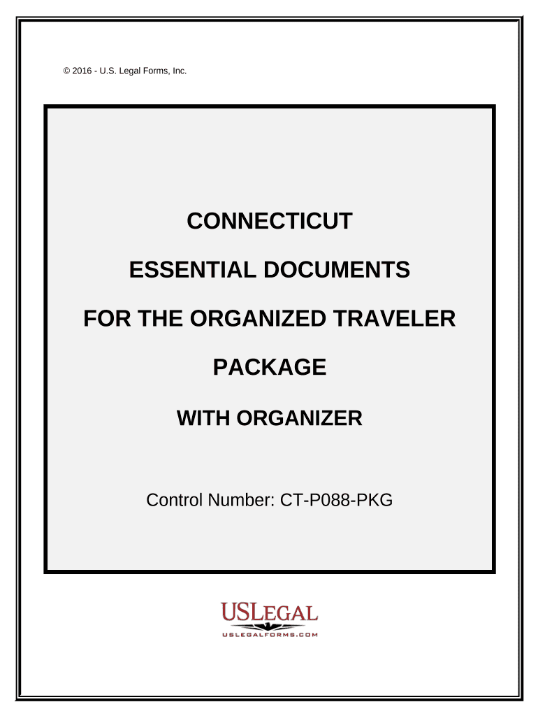 Essential Documents for the Organized Traveler Package with Personal Organizer Connecticut  Form