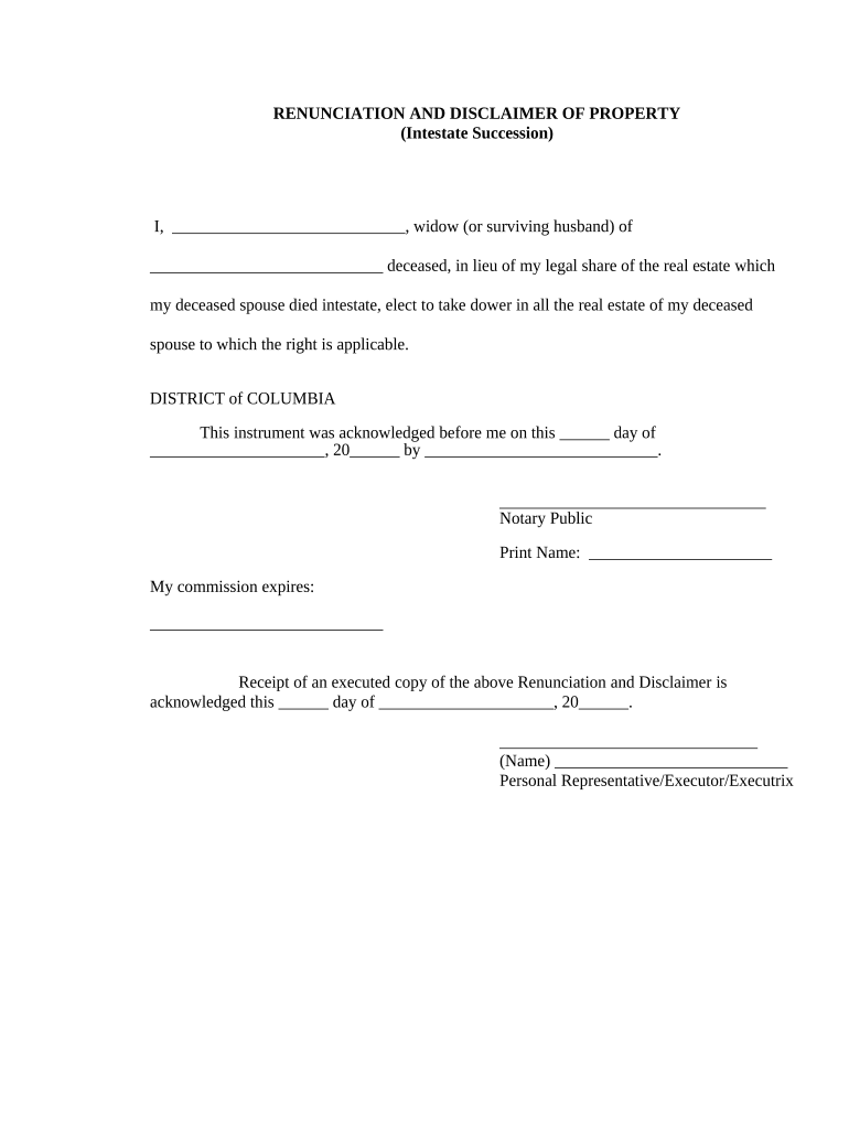 Dc Succession  Form