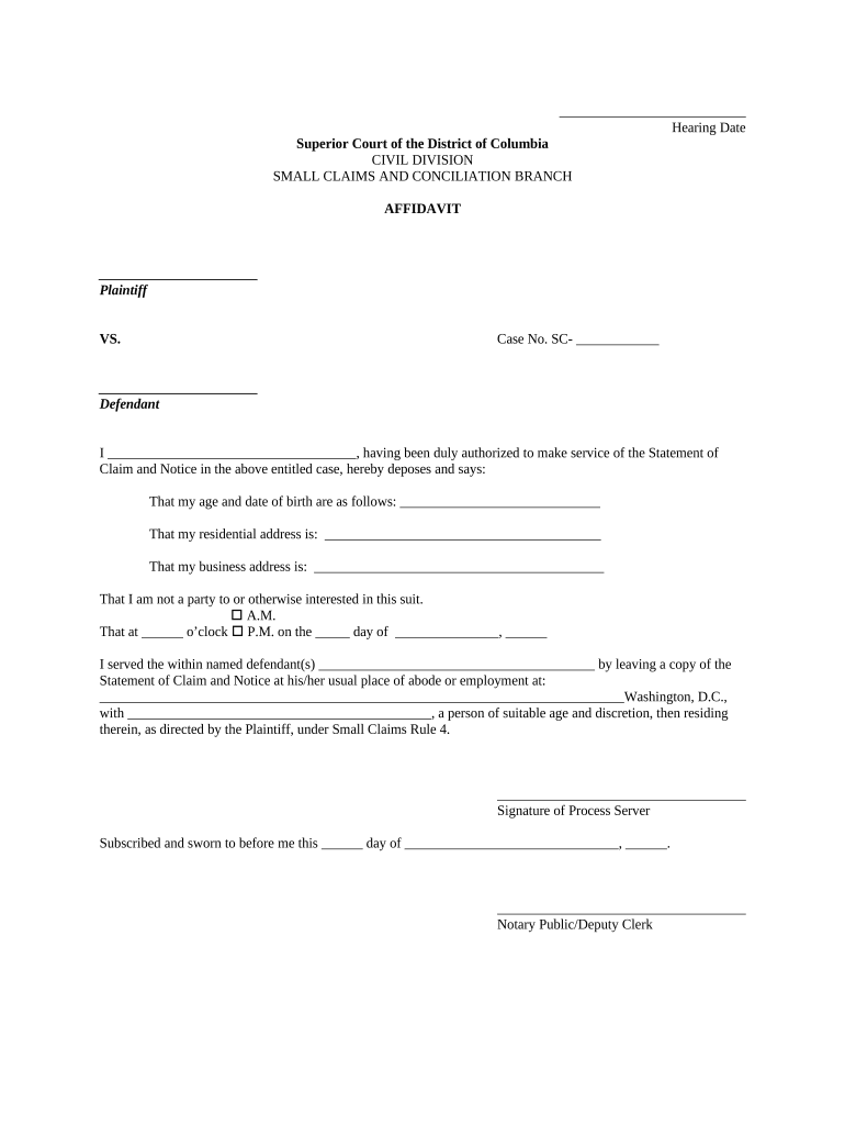 Dc Civil  Form