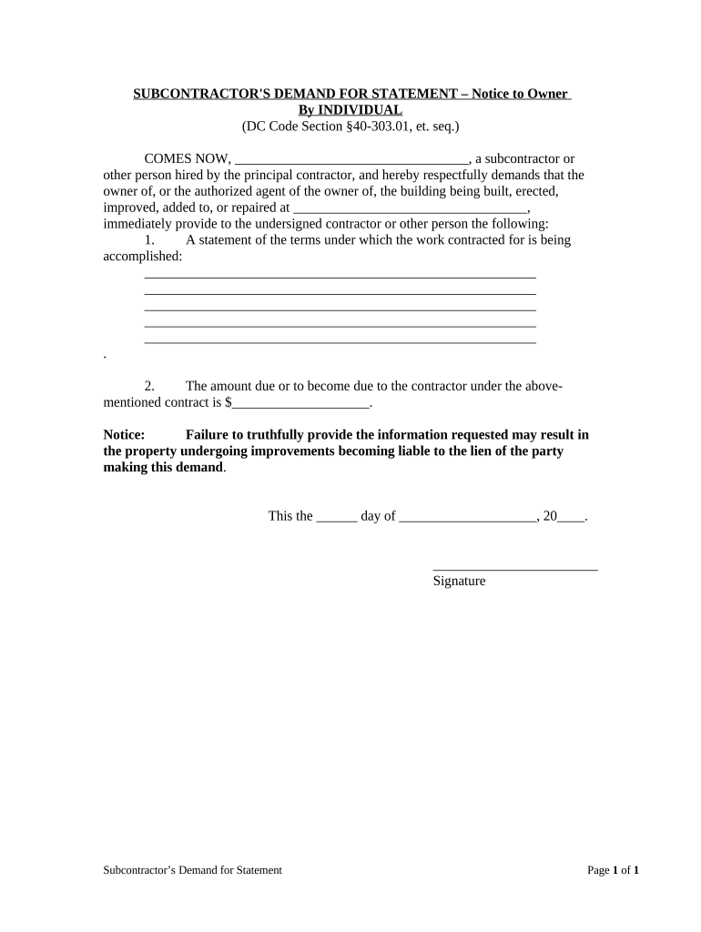 Dc Notice Form