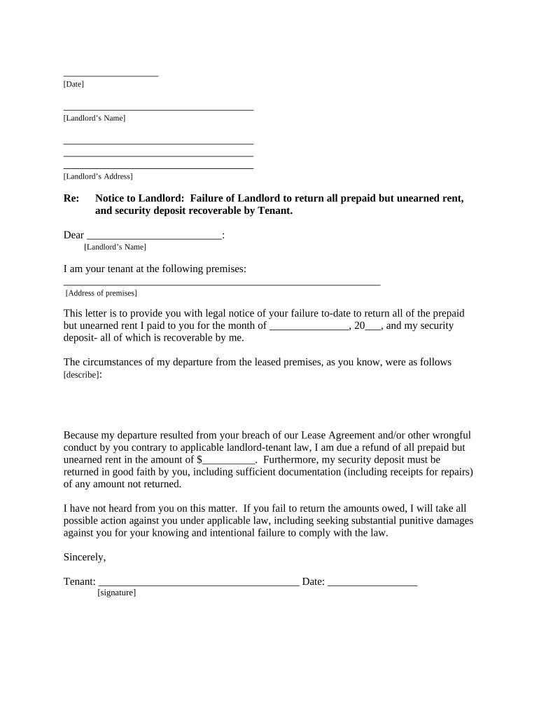 Dc Letter Landlord  Form