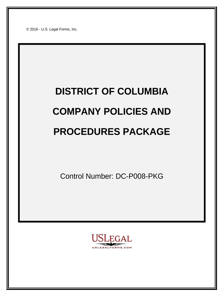 Company Employment Policies and Procedures Package District of Columbia  Form