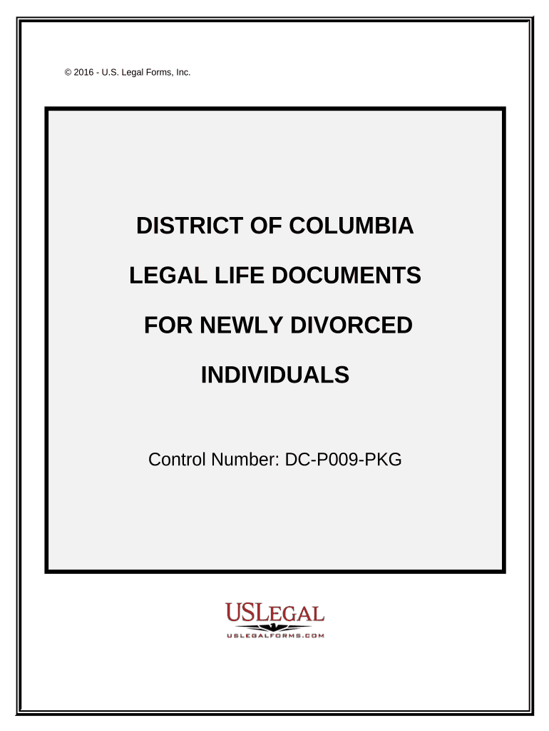 Newly Divorced Individuals Package District of Columbia  Form