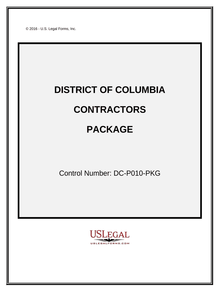 Contractors Forms Package District of Columbia