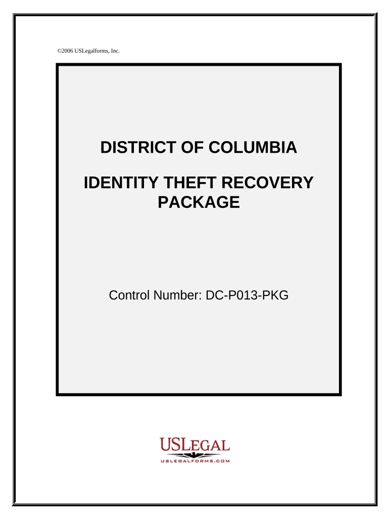 Identity Theft Recovery Package District of Columbia  Form