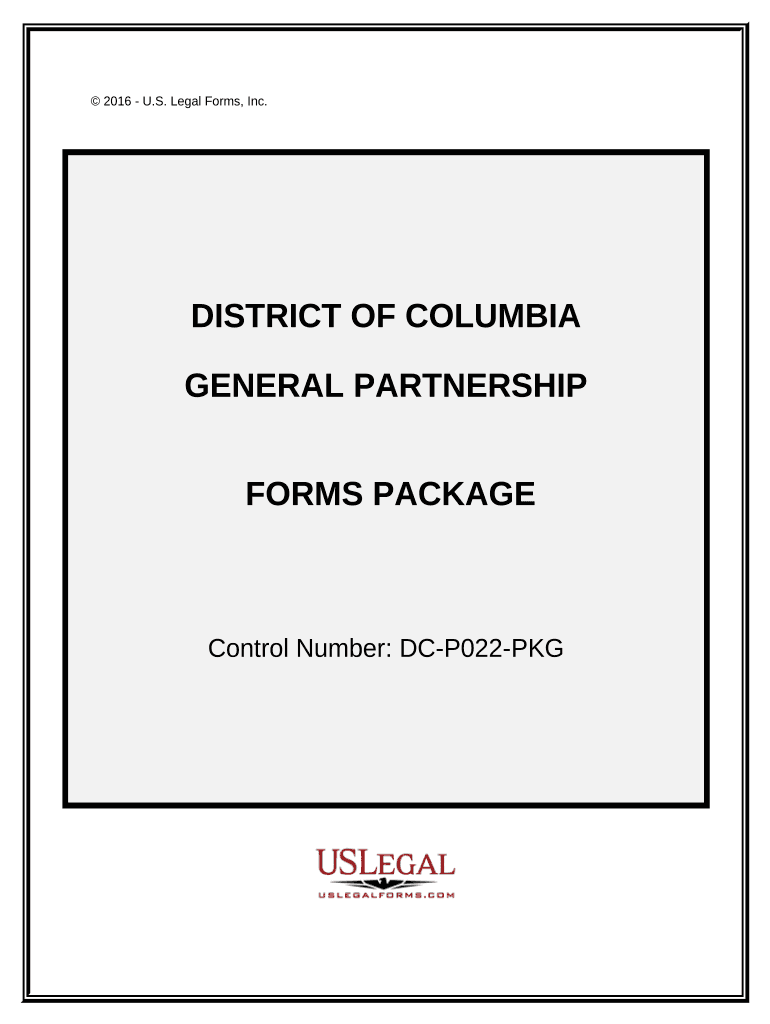 General Partnership Package District of Columbia  Form