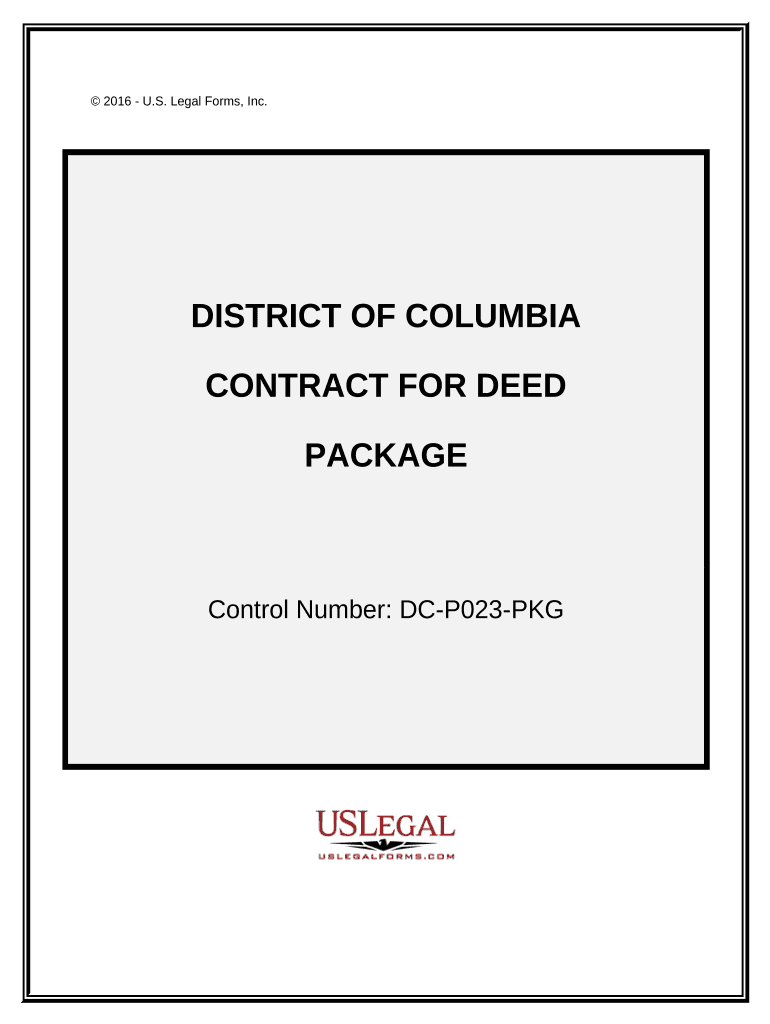 Contract for Deed Package District of Columbia  Form