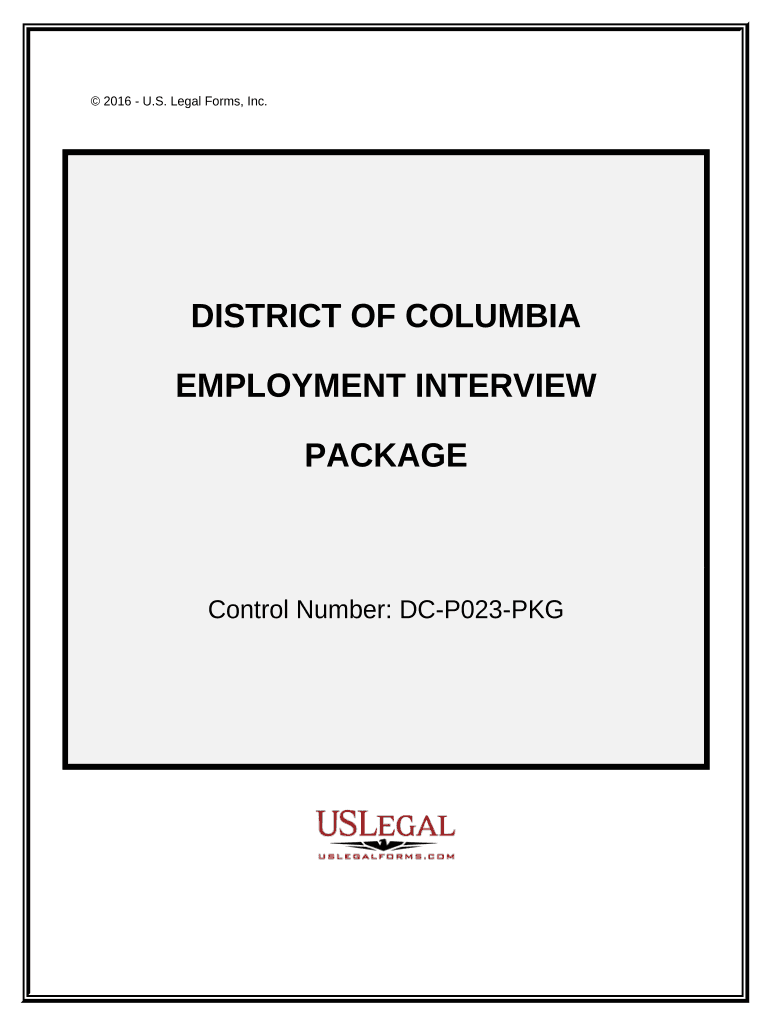 Employment Interview Package District of Columbia  Form