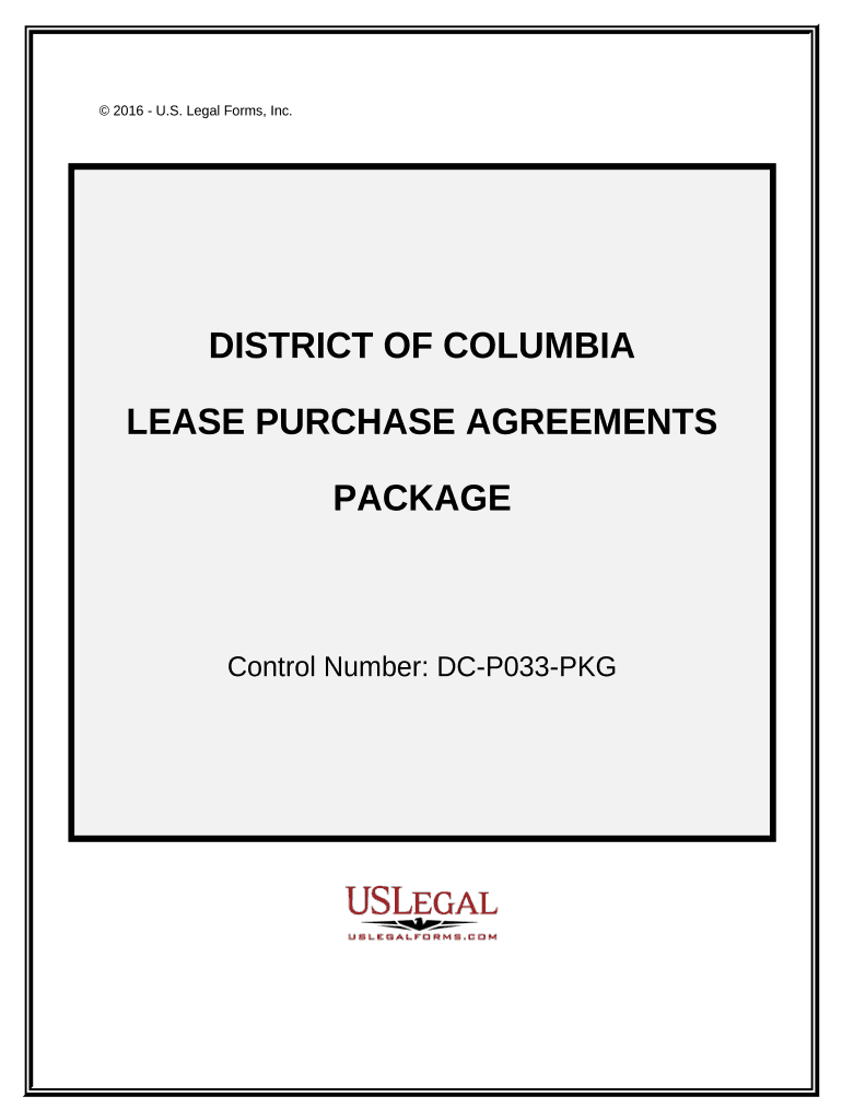 Lease Purchase Agreements Package District of Columbia  Form