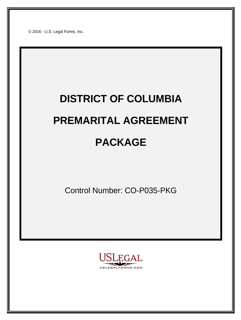 Premarital Agreements Package District of Columbia  Form