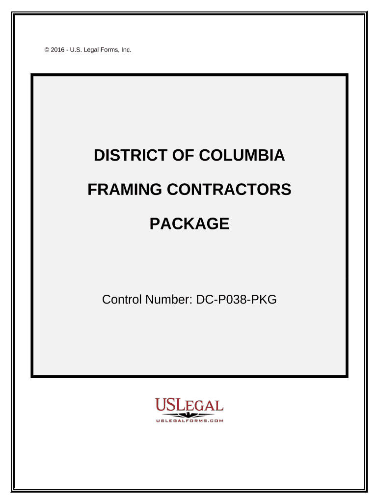 Framing Contractor Package District of Columbia  Form