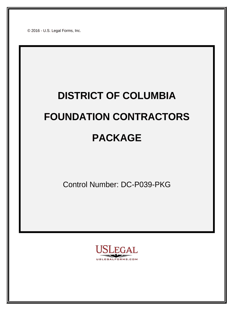 Foundation Contractor Package District of Columbia  Form