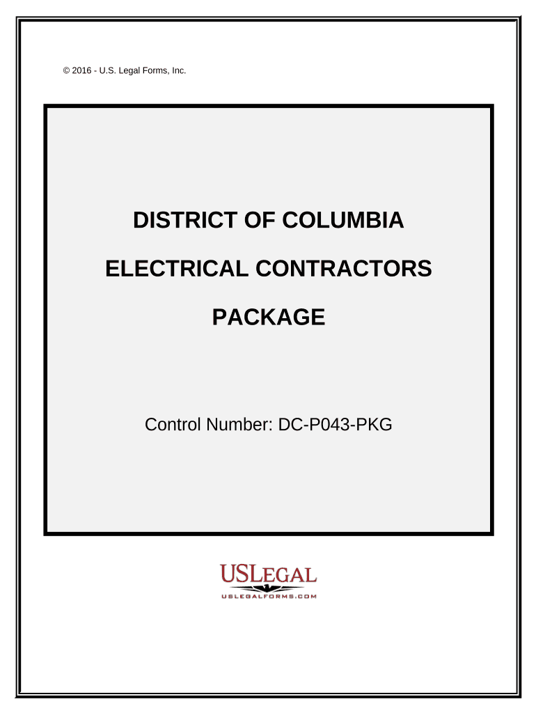 Electrical Contractor Package District of Columbia  Form