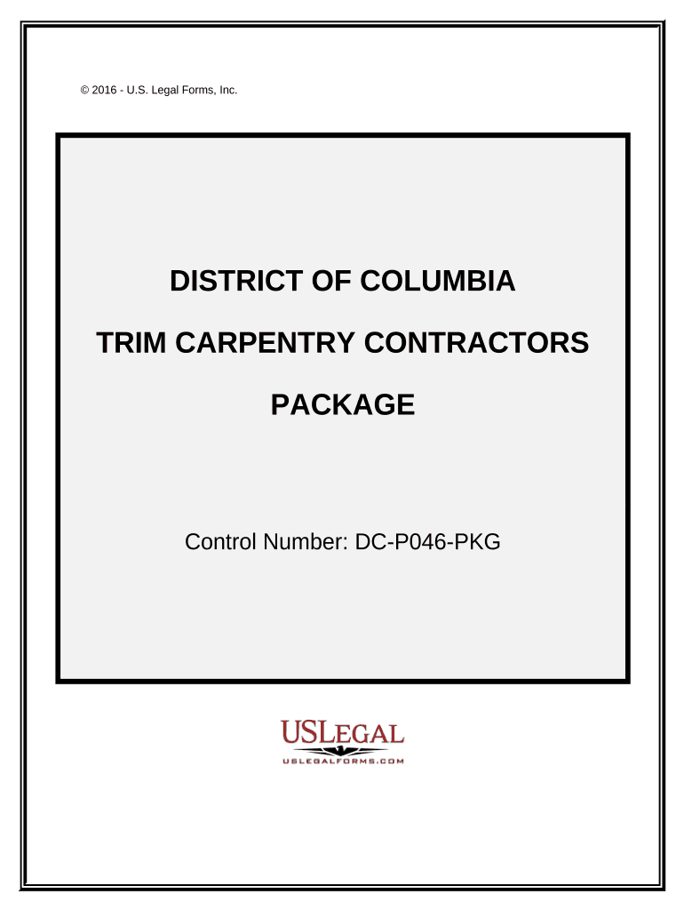 Trim Carpentry Contractor Package District of Columbia  Form